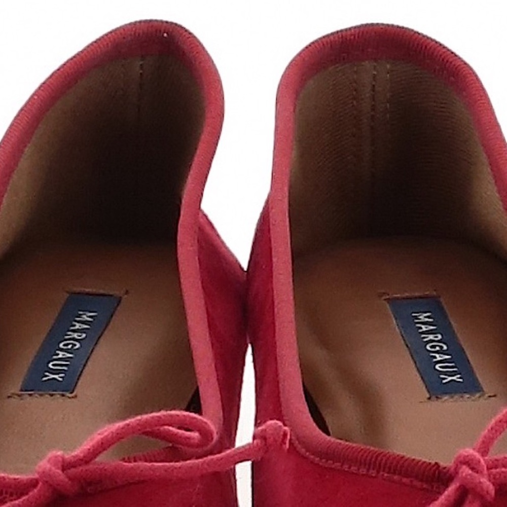 Raspberry pink suede Margaux ballet flats - Picture 4 of 4
